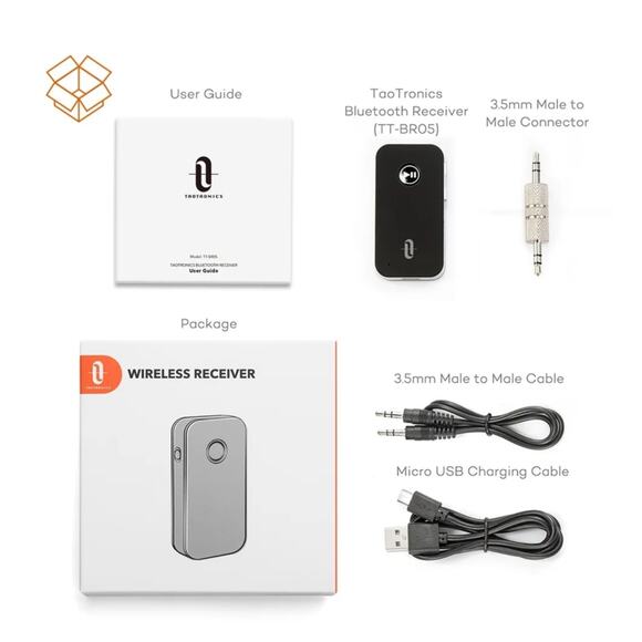 TaoTronics Bluetooth Receiver, Bluetooth 5.0 Wireless Audio Aux Adapter for Car - Picture 6 of 9